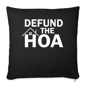 Defund The HOA - Sofa pillowcase 17,3'' x 17,3'' (45 x 45 cm) - black - Front