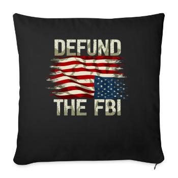 Defund the FBI Anti-Government Political American - Housse de coussin décorative 45 x 45 cm - noir - Devant