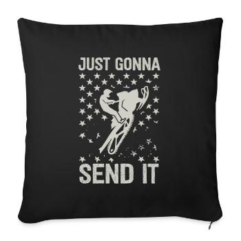 Just Gonna Send It American Flag Jet Ski - Sofakissenbezug 45 x 45 cm - Schwarz - Vorne
