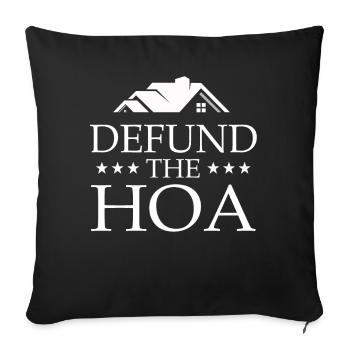 Defund The HOA - Sofa pillowcase 17,3'' x 17,3'' (45 x 45 cm) - black - Front