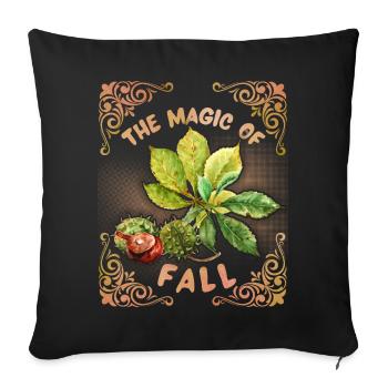 Autumn, Fall, Autumn, Chestnut leaves, Chestnut leaves - Sofa pillowcase 17,3'' x 17,3'' (45 x 45 cm) - black - Front
