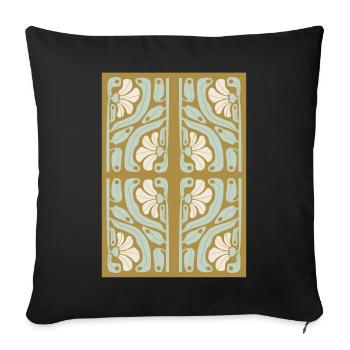 Jugendstil, Arts & Crafts, Aesthetic, Vintage-1900 - Sofakissenbezug 45 x 45 cm - Schwarz - Vorne