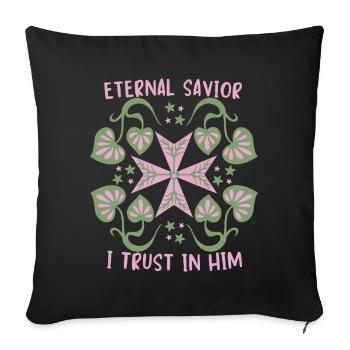 Jesus Christ, Jesus Cross Maltese Cross Saying - Sofa pillowcase 17,3'' x 17,3'' (45 x 45 cm) - black - Front