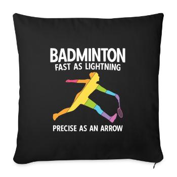Badminton - Sofakissenbezug 45 x 45 cm - Schwarz - Vorne