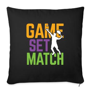 Tennisplatz Spruch Für Tennis - Sofakissenbezug 45 x 45 cm - Schwarz - Vorne