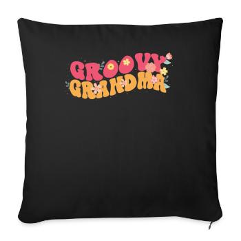 Groovy Grandma Jardin Plantes Fleurs Décorations Florales - Housse de coussin décorative 45 x 45 cm - noir - Devant