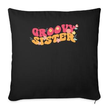 Groovy Sister Garden Plant Flowers Floral Decoration - Sofa pillowcase 17,3'' x 17,3'' (45 x 45 cm) - black - Front