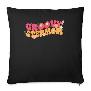 Groovy stepmother garden plant flowers - Sofa pillowcase 17,3'' x 17,3'' (45 x 45 cm) - black - Front