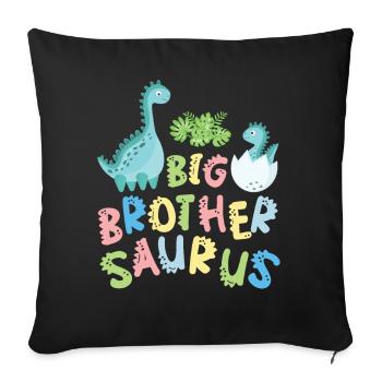 Big brother Saurus siblings Herbivore - Sofa pillowcase 17,3'' x 17,3'' (45 x 45 cm) - black - Front