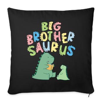 Big brother Saurus siblings Herbivore - Sofa pillowcase 17,3'' x 17,3'' (45 x 45 cm) - black - Front