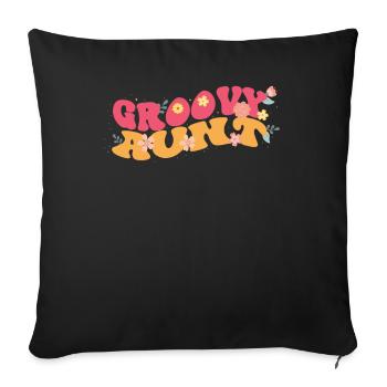 Groovy Tante Plantes de jardin Décorations florales - Housse de coussin décorative 45 x 45 cm - noir - Devant