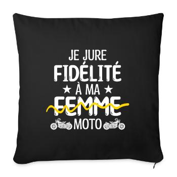 Motard Moto fan de moto | Motard !! - Housse de coussin décorative 45 x 45 cm - noir - Devant