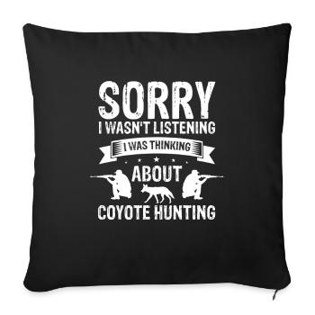 Capture de coyotes et conception de chasseur de coyotes - Housse de coussin décorative 45 x 45 cm - noir - Devant