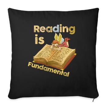 Reading Is Fundamental - Sofa pillowcase 17,3'' x 17,3'' (45 x 45 cm) - black - Front