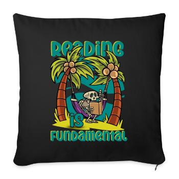 Reading Is Fundamental - Sofa pillowcase 17,3'' x 17,3'' (45 x 45 cm) - black - Front