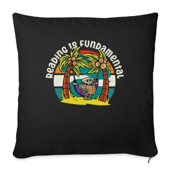 Reading Is Fundamental - Sofa pillowcase 17,3'' x 17,3'' (45 x 45 cm) - black - Front
