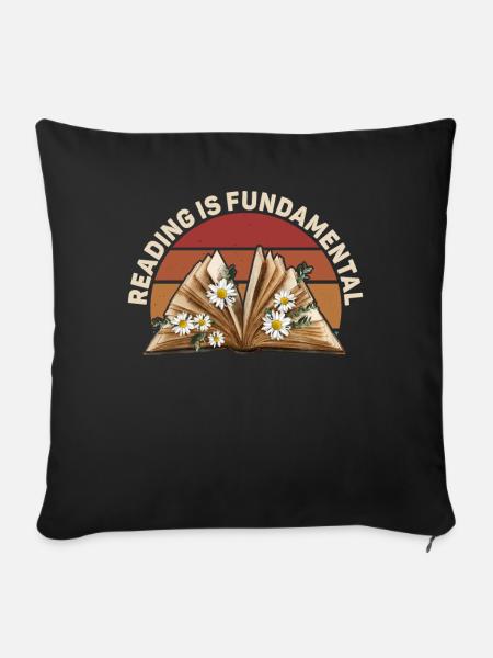 Reading Is Fundamental - Sofakissenbezug 45 x 45 cm - Schwarz