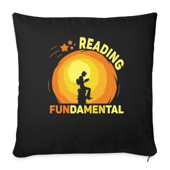 Reading Is Fundamental - Sofa pillowcase 17,3'' x 17,3'' (45 x 45 cm) - black - Front