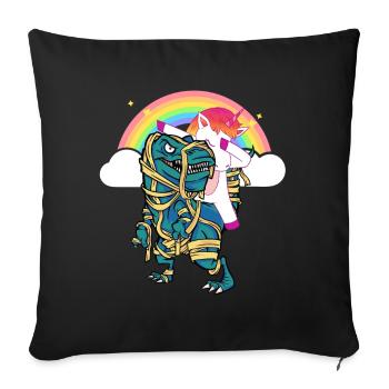 Dabbing Unicorn Riding T Rex Boys Girls Halloween - Sofakissenbezug 45 x 45 cm - Schwarz - Vorne