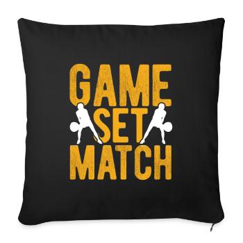 Tennisplatz Spruch Für Tennis - Sofakissenbezug 45 x 45 cm - Schwarz - Vorne