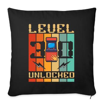 Level 30 Unlocked Arcade Machine Gamer 30. - Sofa pillowcase 17,3'' x 17,3'' (45 x 45 cm) - black - Front