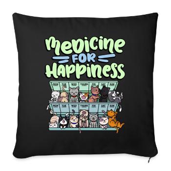 Ma pilule Happy Medicine Every Day - Housse de coussin décorative 45 x 45 cm - noir - Devant