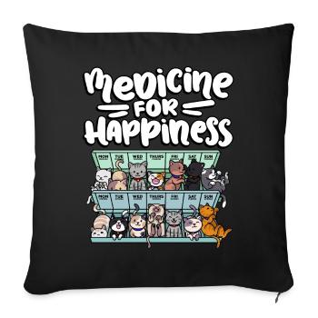 Ma pilule Happy Medicine Every Day - Housse de coussin décorative 45 x 45 cm - noir - Devant
