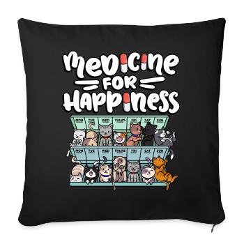 Ma pilule Happy Medicine Every Day - Housse de coussin décorative 45 x 45 cm - noir - Devant