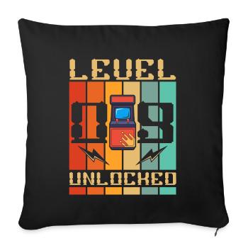 Level 9 Unlocked Arcade Machine Gamer 9. - Sofa pillowcase 17,3'' x 17,3'' (45 x 45 cm) - black - Front
