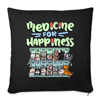 Ma pilule Happy Medicine Every Day - Housse de coussin décorative 45 x 45 cm - noir - Devant