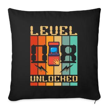 Level 8 Unlocked Arcade Machine Gamer 8. - Sofa pillowcase 17,3'' x 17,3'' (45 x 45 cm) - black - Front