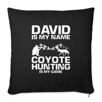 Capture de coyotes et conception de chasseur de coyotes - Housse de coussin décorative 45 x 45 cm - noir - Devant