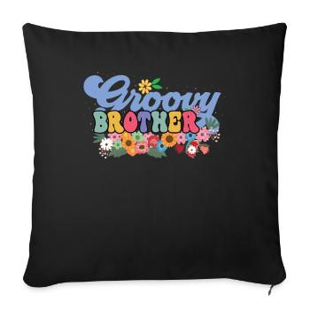 Groovy Brother Jardin Plante Fleurs Décor Floral - Housse de coussin décorative 45 x 45 cm - noir - Devant