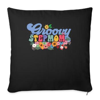 Groovy stepmother garden plant flowers - Sofa pillowcase 17,3'' x 17,3'' (45 x 45 cm) - black - Front