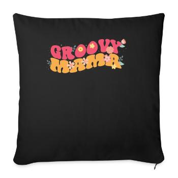 Groovy Mama Garden Plant Fleurs Décoration Florale - Housse de coussin décorative 45 x 45 cm - noir - Devant