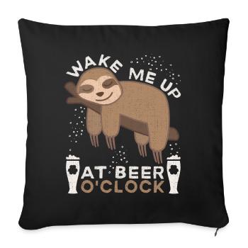 Paresseuse, drôle de dicton de bière, buveur de bière Paresseux - Housse de coussin décorative 45 x 45 cm - noir - Devant