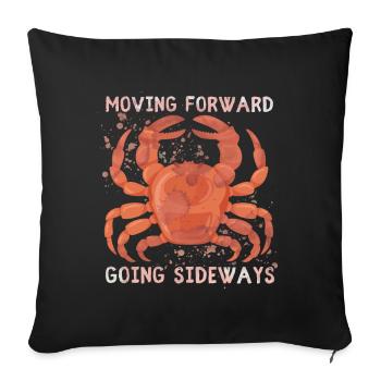 Crab, sea crab, crustacean funny saying - Sofa pillowcase 17,3'' x 17,3'' (45 x 45 cm) - black - Front