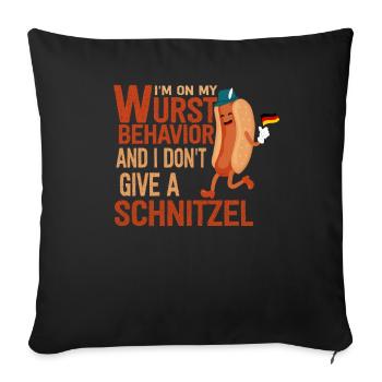 Je suis sur mon comportement de saucisse - Housse de coussin décorative 45 x 45 cm - noir - Devant