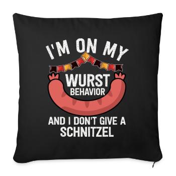 I'm On My Wurst Behavior - Sofakissenbezug 45 x 45 cm - Schwarz - Vorne