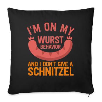Je suis sur mon comportement de saucisse - Housse de coussin décorative 45 x 45 cm - noir - Devant