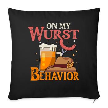 Je suis sur mon comportement de saucisse - Housse de coussin décorative 45 x 45 cm - noir - Devant