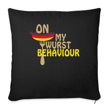 Je suis sur mon comportement de saucisse - Housse de coussin décorative 45 x 45 cm - noir - Devant