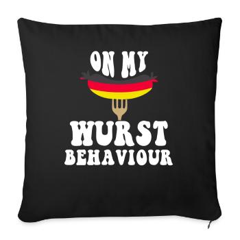 Je suis sur mon comportement de saucisse - Housse de coussin décorative 45 x 45 cm - noir - Devant