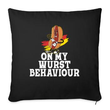 Je suis sur mon comportement de saucisse - Housse de coussin décorative 45 x 45 cm - noir - Devant