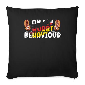 Je suis sur mon comportement de saucisse - Housse de coussin décorative 45 x 45 cm - noir - Devant