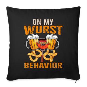 Je suis sur mon comportement de saucisse - Housse de coussin décorative 45 x 45 cm - noir - Devant