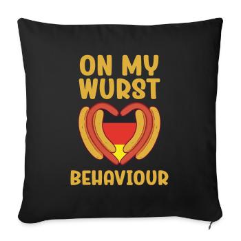 Je suis sur mon comportement de saucisse - Housse de coussin décorative 45 x 45 cm - noir - Devant