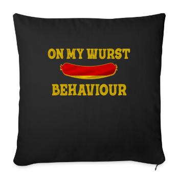 Je suis sur mon comportement de saucisse - Housse de coussin décorative 45 x 45 cm - noir - Devant