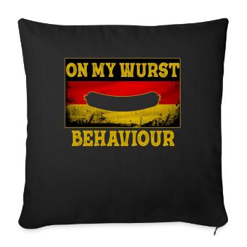 I Am On My Sausage Behavior - Sofa pillowcase 17,3'' x 17,3'' (45 x 45 cm) - black - Front