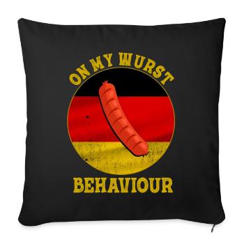 Je suis sur mon comportement de saucisse - Housse de coussin décorative 45 x 45 cm - noir - Devant